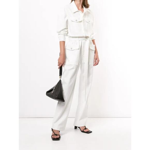 Dion Lee White Utility Tie Belt Jumpsuit